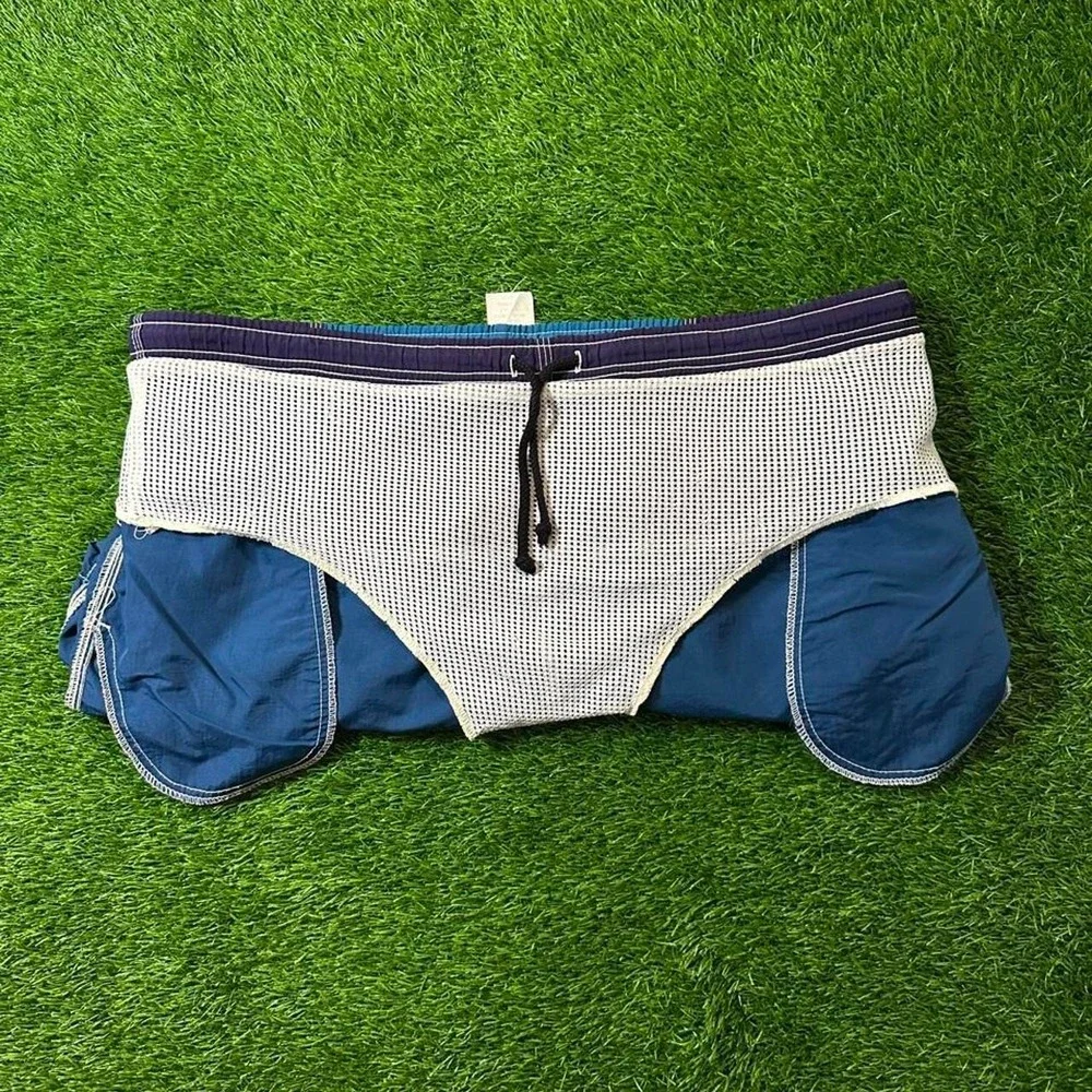 vintage rusty colorblock swim trunks